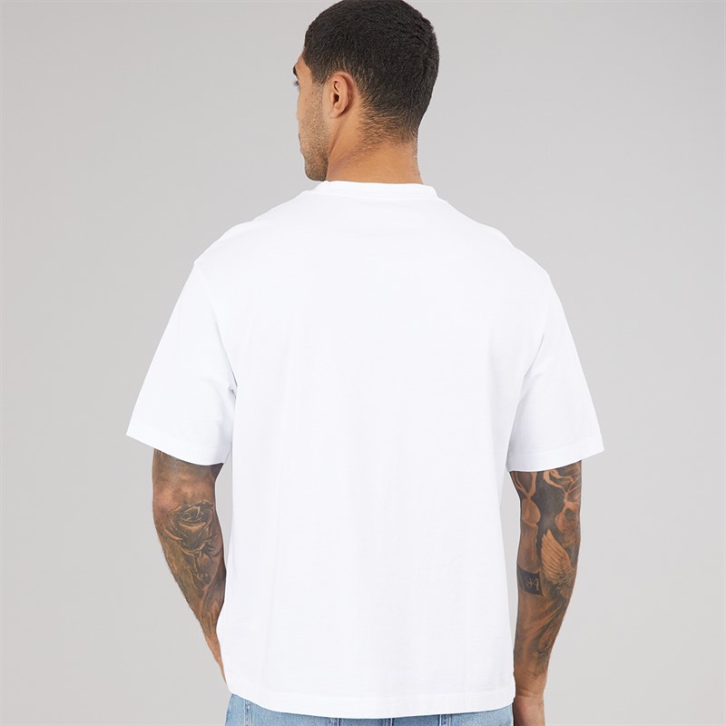 Calvin Klein Jeans Mens Short Sleeve Logo Relaxed Fit CKJ Graphic T-Shirt Brilliant White