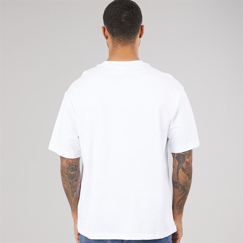 Calvin Klein Jeans Mens Short Sleeve Elevated Monologo Relaxed Fit CKJ Graphic T-Shirt Bright White