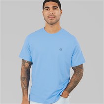 Calvin Klein Jeans Mens Short Sleeve Relaxed Fit Monogram T-Shirt Blue Descent