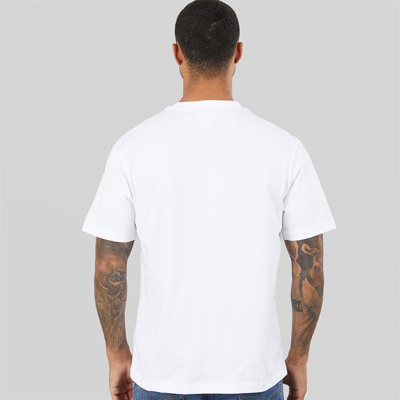 Calvin Klein Jeans Mens Short Sleeve Embroidered NYC Logo Graphic T-Shirt Bright White