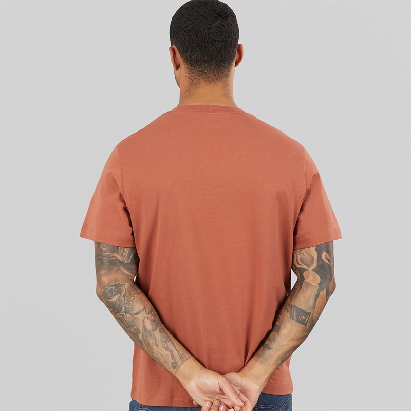 Calvin Klein Jeans Mens Short Sleeve Graphic T-Shirt Warm Brick