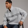 Calvin Klein Jeans Mens Cotton Spacer Relaxed Half Zip Sweatshirt Heroic Grey Heather