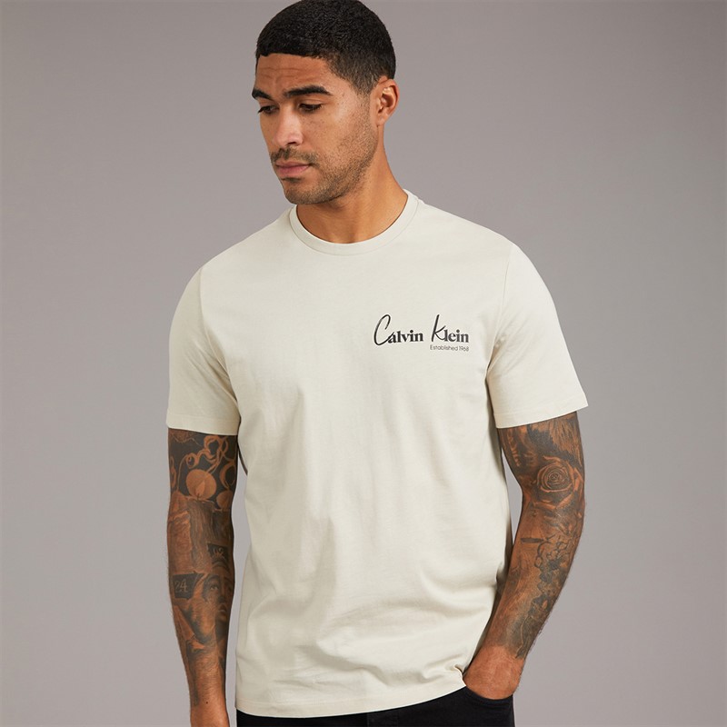 Calvin Klein Jeans Mens Terry Graphic Logo Hoodie Black