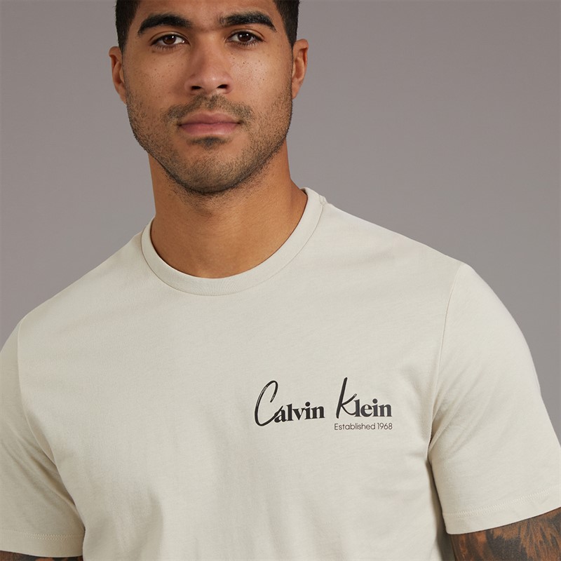 Calvin Klein Jeans Mens Terry Graphic Logo Hoodie Black