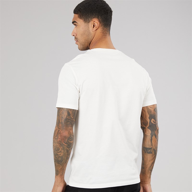 Calvin Klein Jeans Mens Short Sleeve CKJ Logo Graphic T-Shirt White Greige