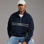 Calvin Klein Jeans Mens Cotton Spacer Relaxed Half Zip Sweatshirt Dark Sapphire