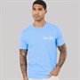Calvin Klein Jeans Mens Short Sleeve Front And Back Print Graphic T-Shirt Blue Descent
