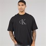Calvin Klein Jeans Mens Short Sleeve Elevated Monologo Relaxed Fit CKJ Graphic T-Shirt Black