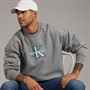 Calvin Klein Jeans Mens Premium Tri-Color Monologo Sweatshirt Medium Grey Heather