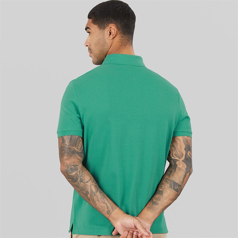 Calvin Klein Jeans Mens Short Sleeve Monogram Pique Polo Shirt Wild Green