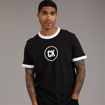Calvin Klein Jeans Mens Graphic Logo Ringer T-Shirt Black