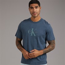 Calvin Klein Jeans Mens Short Sleeve Hero Monologo Graphic T-Shirt Nearly Navy Heather