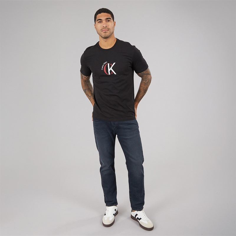 Calvin Klein Jeans Mens Short Sleeve CKJ Logo Graphic T-Shirt Black