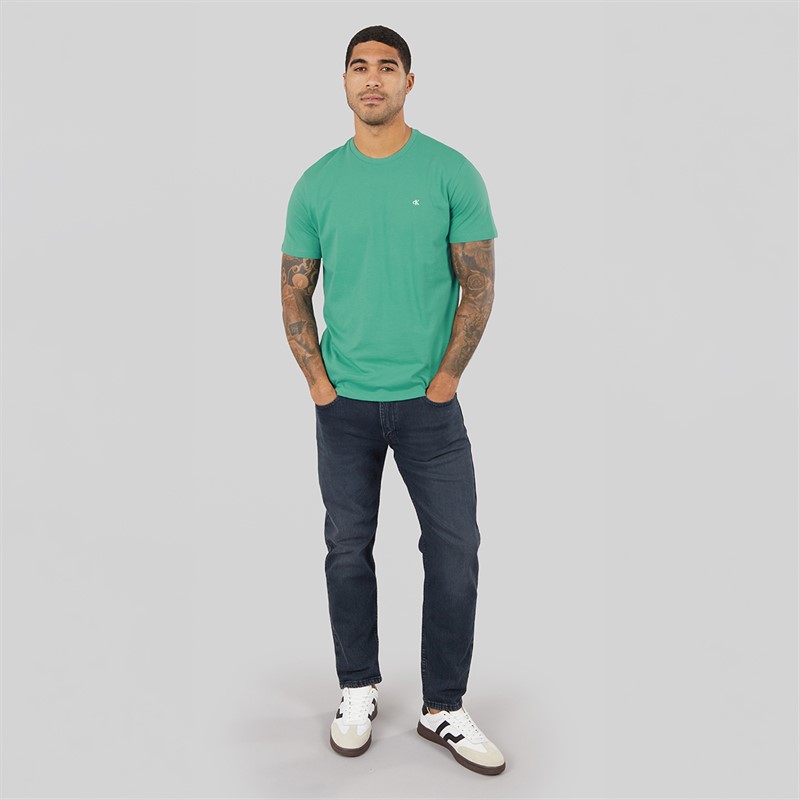Calvin Klein Jeans Mens Short Sleeve Classic Monogram Logo T-Shirt Wild Green