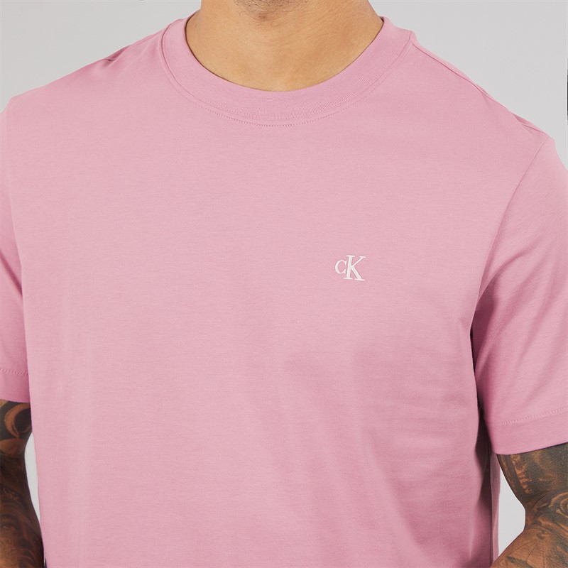 Calvin Klein Jeans Mens Short Sleeve Easy Monogram T-Shirt Orchid Haze