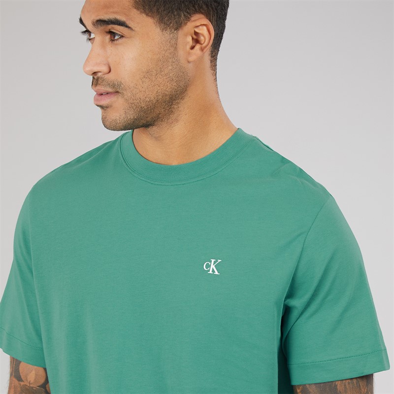 Calvin Klein Jeans Mens Short Sleeve Easy Monogram Tee T-Shirt Wild Green