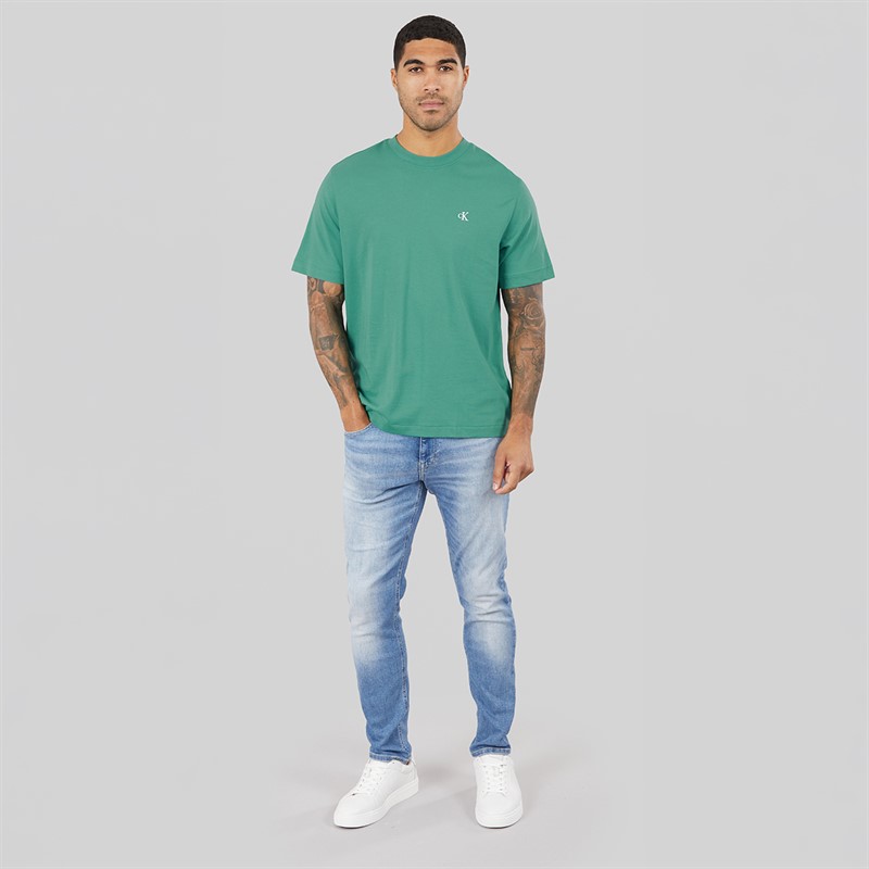 Calvin Klein Jeans Mens Short Sleeve Easy Monogram Tee T-Shirt Wild Green