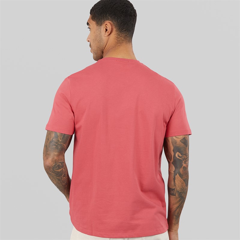 Calvin Klein Jeans Mens Short Sleeve Classic Monogram Logo T-Shirt Brilliant Pink