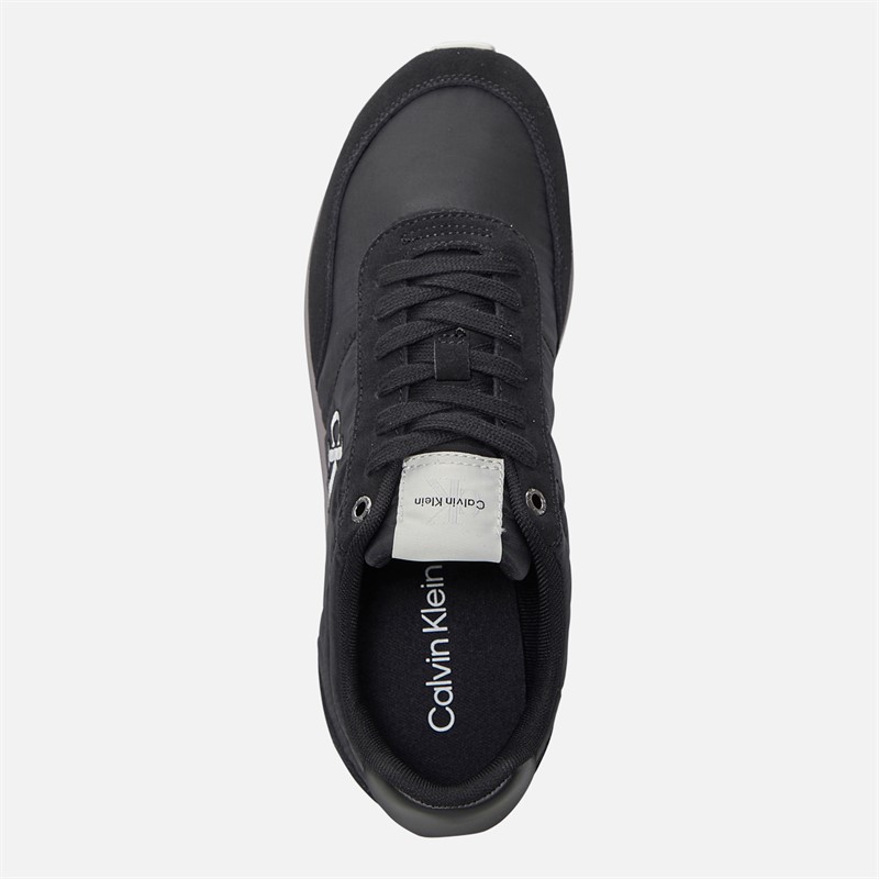 Calvin Klein Jeans Mens Retro Runner Trainers Black/Stormfront/Vaporous White
