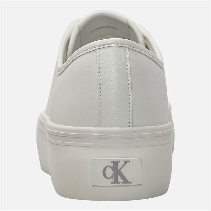 Calvin Klein Jeans Womens VULC Flatform Trainers Lily White