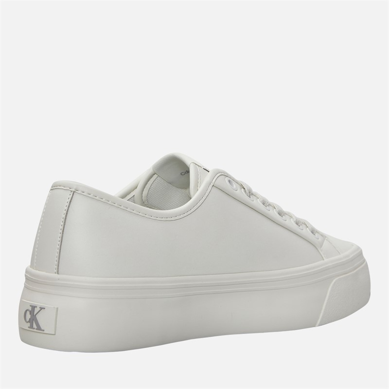 Calvin Klein Jeans Womens VULC Flatform Trainers Lily White