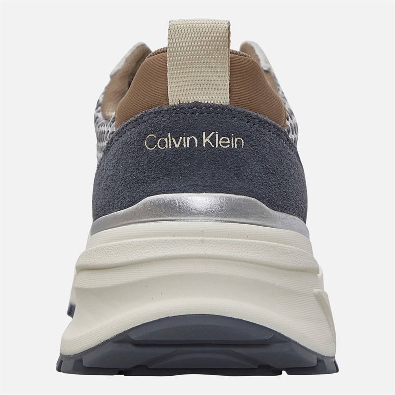 Calvin Klein Jeans Womens Hike Runner Trainers Desert Taupe/Silver/Coal