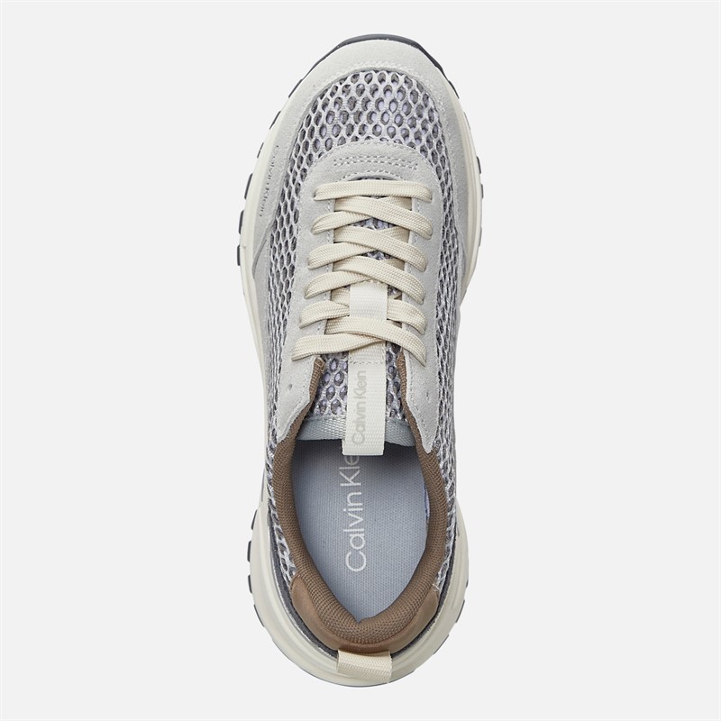 Calvin Klein Jeans Womens Hike Runner Trainers Desert Taupe/Silver/Coal