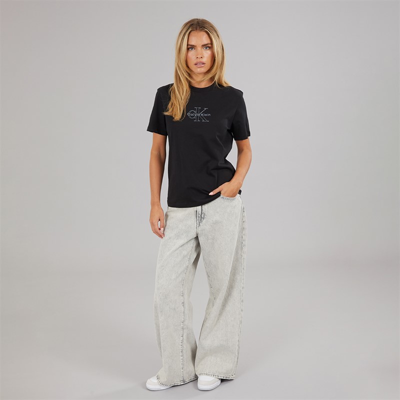 Calvin Klein Jeans Womens Monologo T-Shirt Black