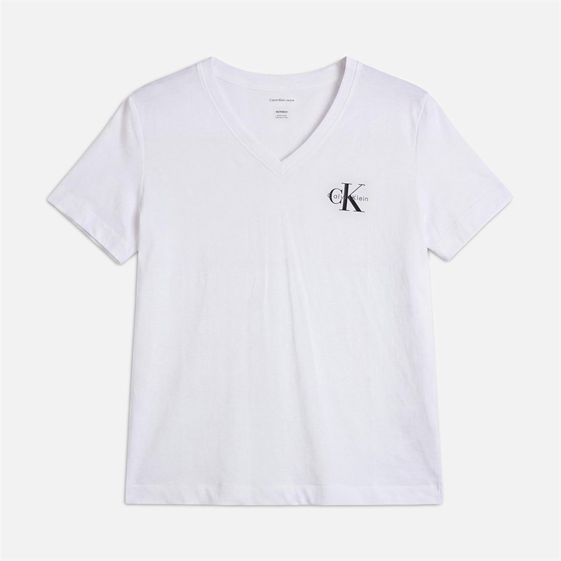 Calvin Klein Jeans Womens Logo Two Pack T-Shirts Adrenaline Rush/Brilliant White