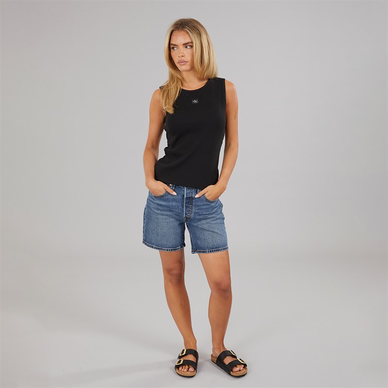 Calvin Klein Jeans Womens Woven Label Vest Black