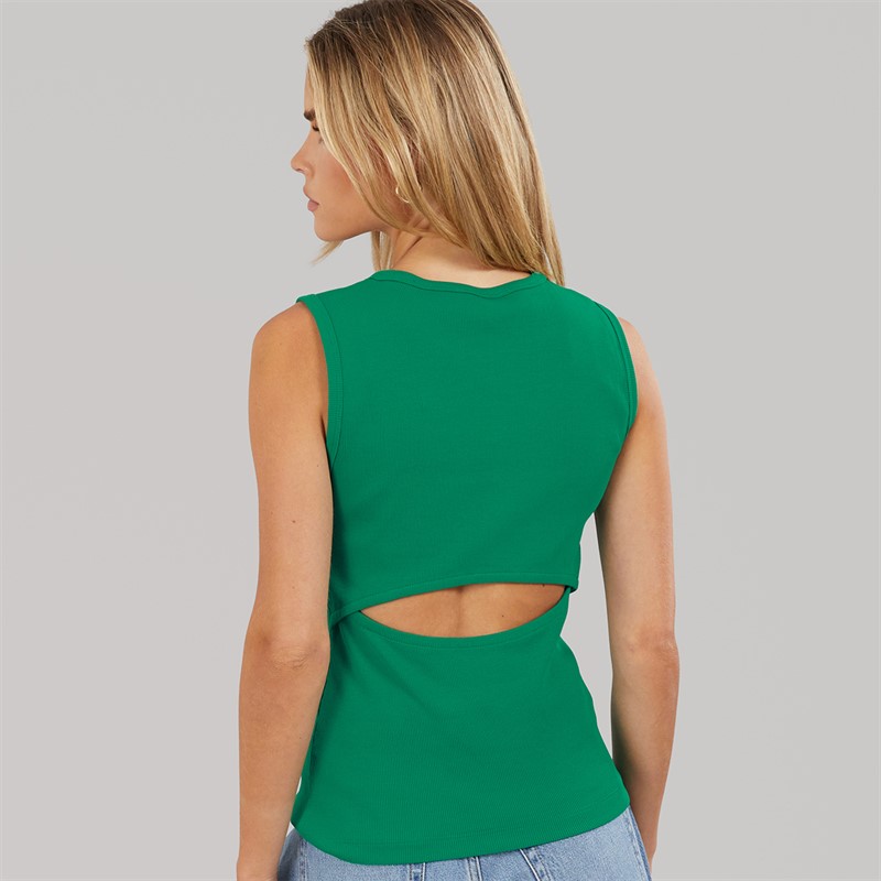 Calvin Klein Jeans Womens Woven Label Vest Enchanted Forest