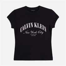 Calvin Klein Jeans Womens Graphic Logo T-Shirt Black