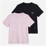 Calvin Klein Jeans Womens Monologo Two Pack T-Shirts Cradle Pink/Black