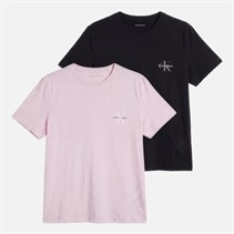 Calvin Klein Jeans Womens Monologo Two Pack T-Shirts Cradle Pink/Black