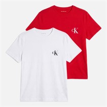 Calvin Klein Jeans Womens Logo Two Pack T-Shirts Adrenaline Rush/Brilliant White