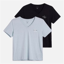 Calvin Klein Jeans Womens Monologo Two Pack T-Shirts Plein Air/Black