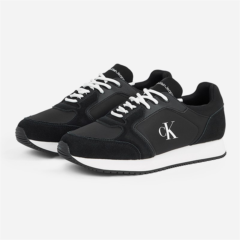 Calvin Klein Jeans Mens Runner Lace Up Trainers Ck Black/Bright White