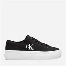 Calvin Klein Jeans Womens Vulc Flatform Trainers Black/Bright White