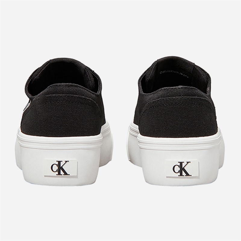 Calvin Klein Jeans Womens Vulc Flatform Trainers Black/Bright White