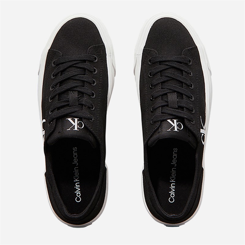 Calvin Klein Jeans Womens Vulc Flatform Trainers Black/Bright White