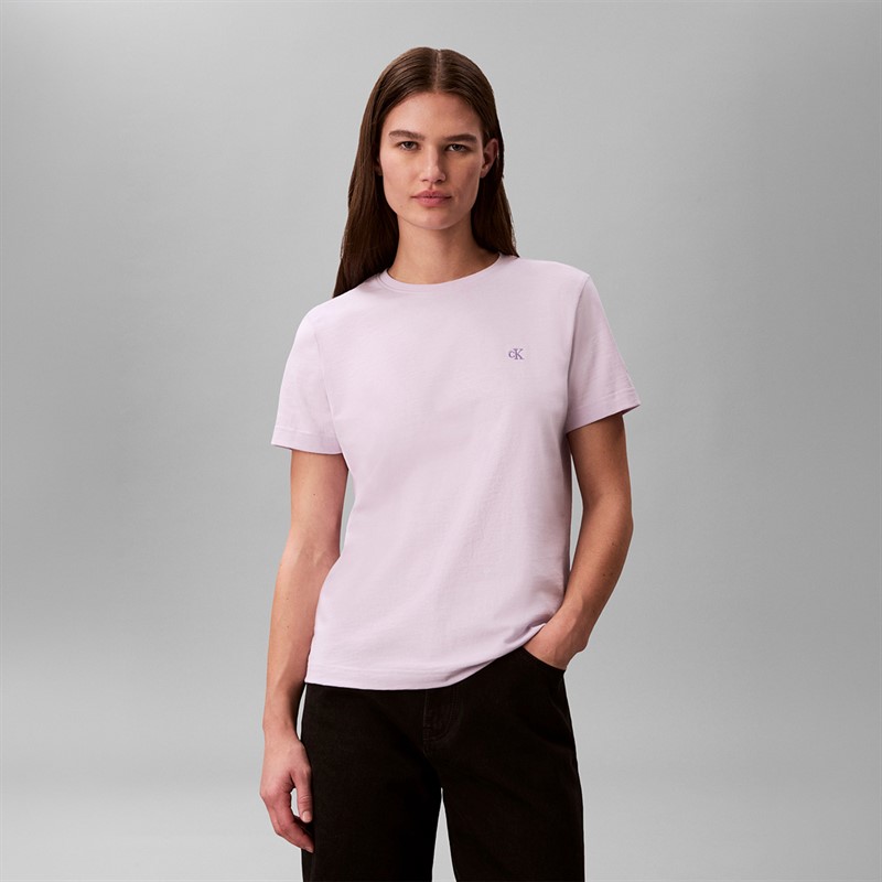 Calvin Klein Jeans Womens Monogram T-Shirt Island Lilac