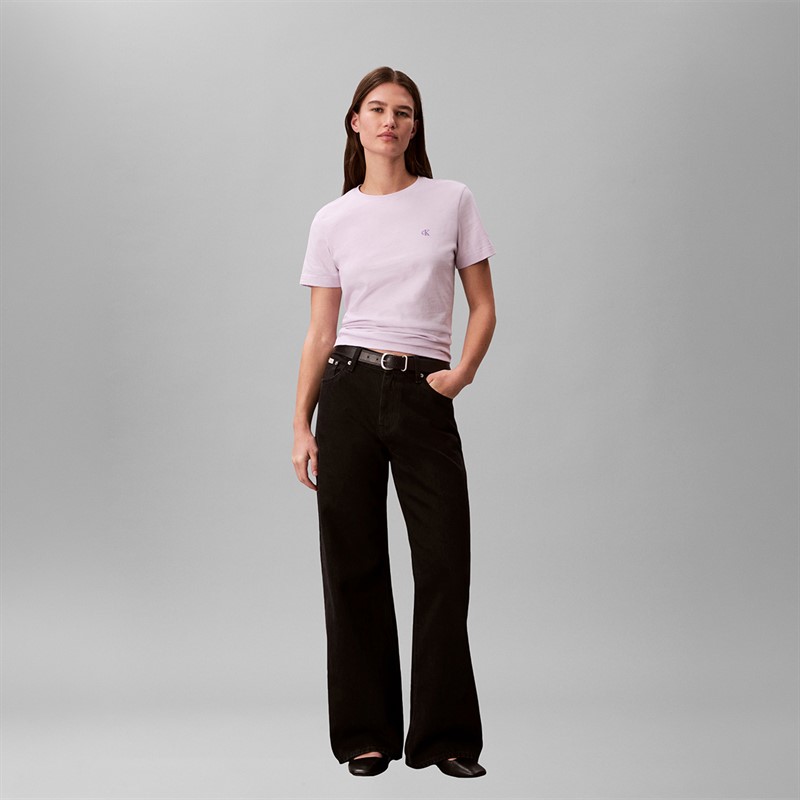 Calvin Klein Jeans Womens Monogram T-Shirt Island Lilac