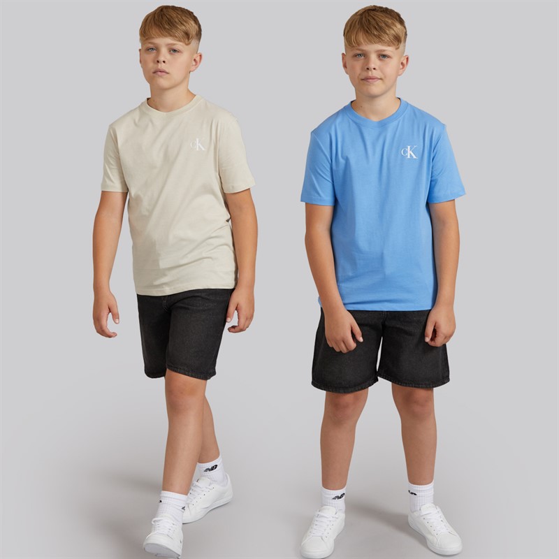Calvin Klein Jeans Boys Two Pack T-Shirts Oatmeal