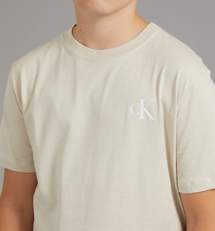 Calvin Klein Jeans Boys Two Pack T-Shirts Oatmeal