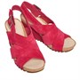 Clarks Womens Flex Sand Wedge Sandals Fuchsia Suede