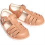 Clarks Junior Crown Stem T Sandals Wide Fit Tan Leather