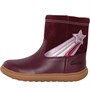 Clarks Junior Flash Shine T Boots Wide Fit Berry Leather