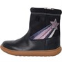 Clarks Junior Flash Shine T Boots Wide Fit Navy Leather