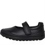 Clarks Junior Rock Spark T Shoes Wide Fit Black Leather