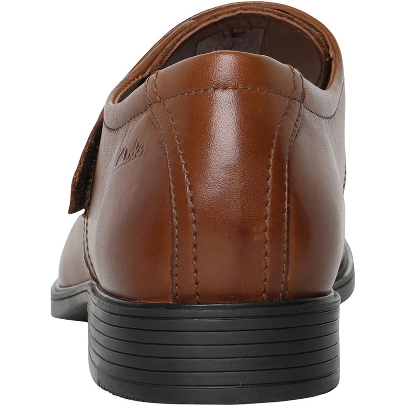 Clarks Mens Tilden Strap Shoes Dark Tan